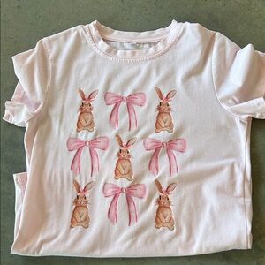 Pink Bunny and Bow Kids Shirt